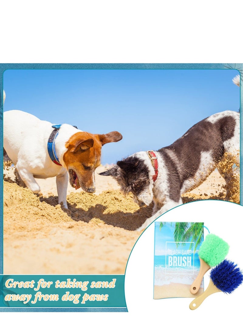 Beach Sand Remover Brush,2 Pcs Accessories Scrub Brushes for Cleaning Soft Bristle Brush Summer Vacation, Water Sports, Volleyball