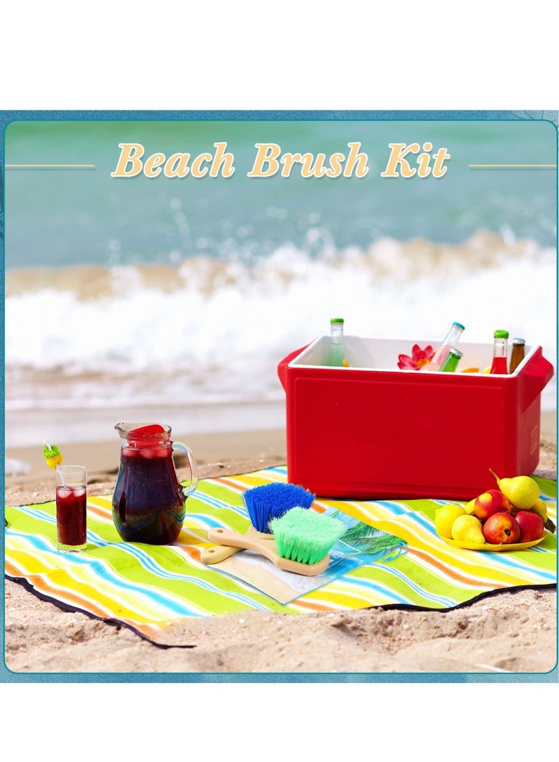 Beach Sand Remover Brush,2 Pcs Accessories Scrub Brushes for Cleaning Soft Bristle Brush Summer Vacation, Water Sports, Volleyball