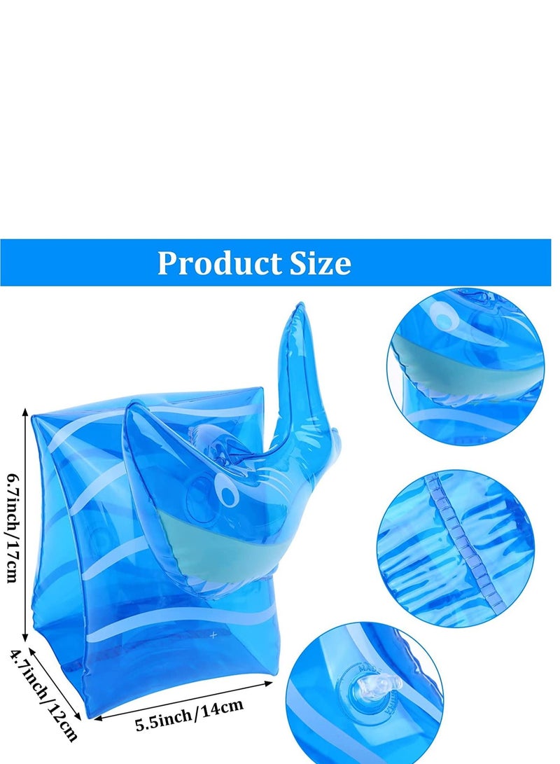 Inflatable Armbands for Kids, Pool Arm Floatie Sleeves Floater Tube Water Wings Swimming Armlets Children Kids learning Up to 55 lbs Whale Blue