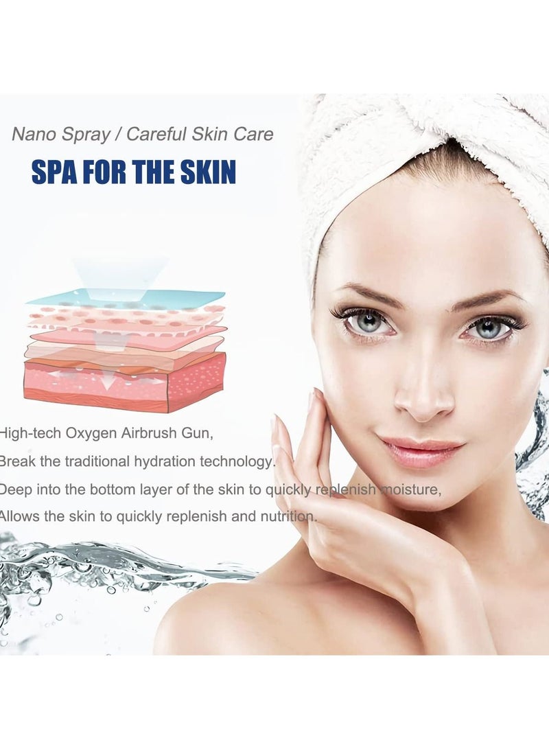 Portable Oxygen Facial Machine, Green, Serum Toner Skin Care Nano Mist Sprayer Mister, High Constant Pressure Spray Machine
