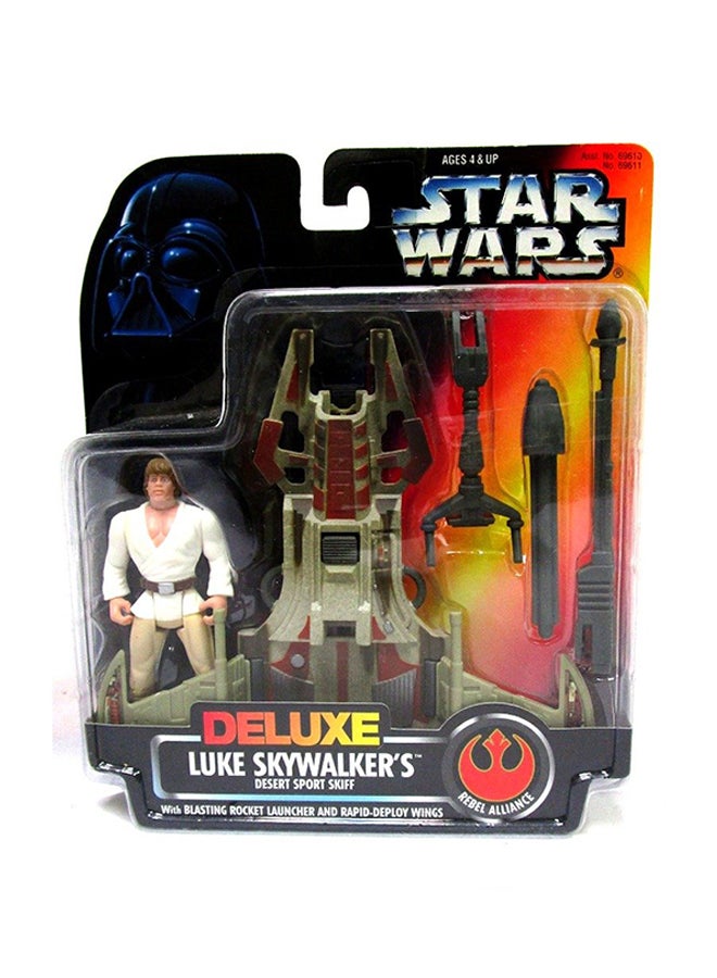 Star Wars Power Of The Force Orange Card Deluxe Luke Skywalker And Desert Sport Skiff 3.75 in