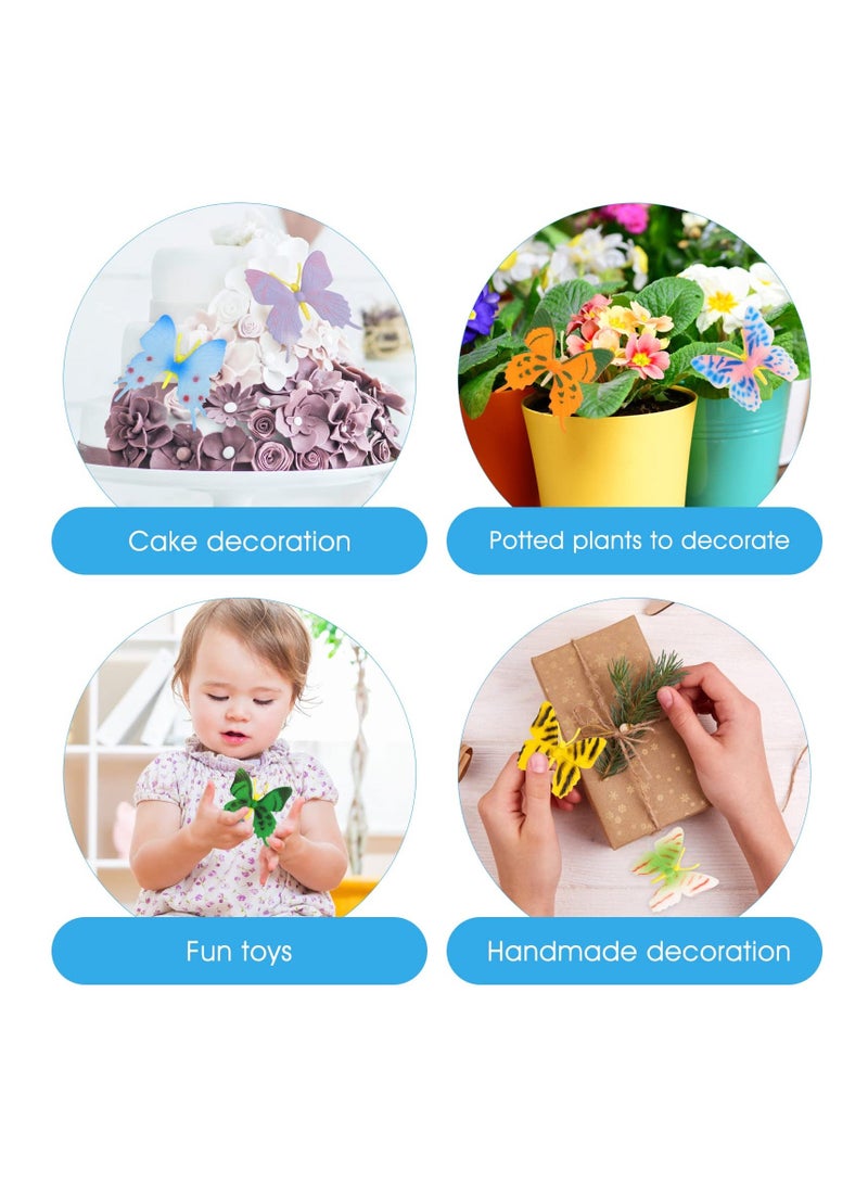 Miniature Butterfly Figures, Realistic Butterflies Figurines, Colorful Plastic Model, Ornament Education Playset for Dollhouse, Fairy, Garden, Home Decor, Party Favor(12PCS )