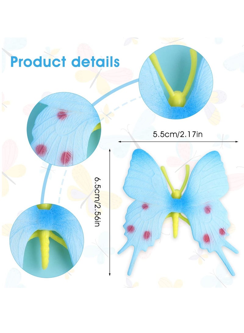 Miniature Butterfly Figures, Realistic Butterflies Figurines, Colorful Plastic Model, Ornament Education Playset for Dollhouse, Fairy, Garden, Home Decor, Party Favor(12PCS )