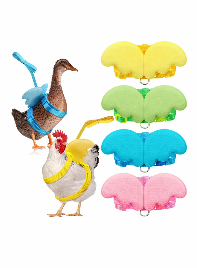 4 pcs Pet Duck Outside Walking Harness Leash Comfortable To Wear Professional Adjustable for Chicken Goose Hen size S