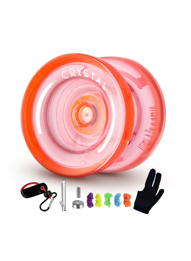 Responsive Yoyo K2 Crystal, Professional Dual Function with Replacement Unresponsive Bearing Removal 5 Strings Holder Tool for Advanced Players Kids Beginners