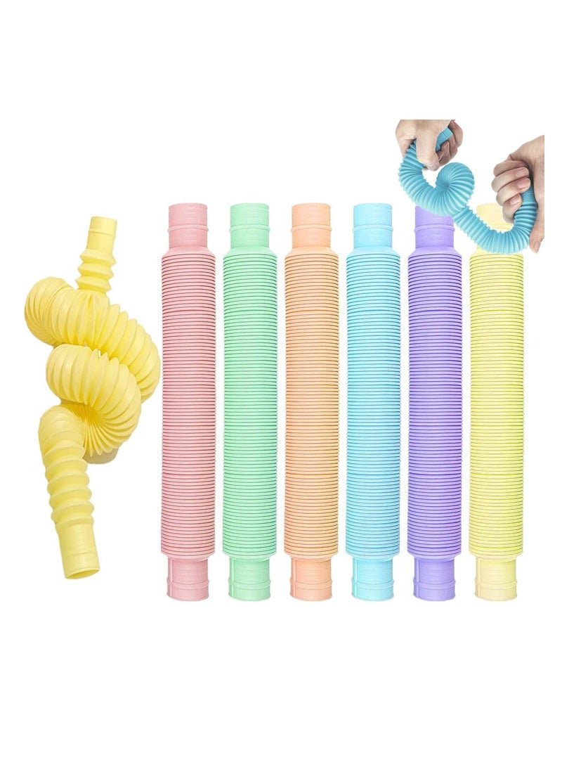 12 PCS Mini Pop Tubes Sensory Stretch Colorful Party Favor Fidget Toy with Funny Sound for Toddler Babies Kids Autism Teenagers Special Needs Reduce Anxiety and Stress