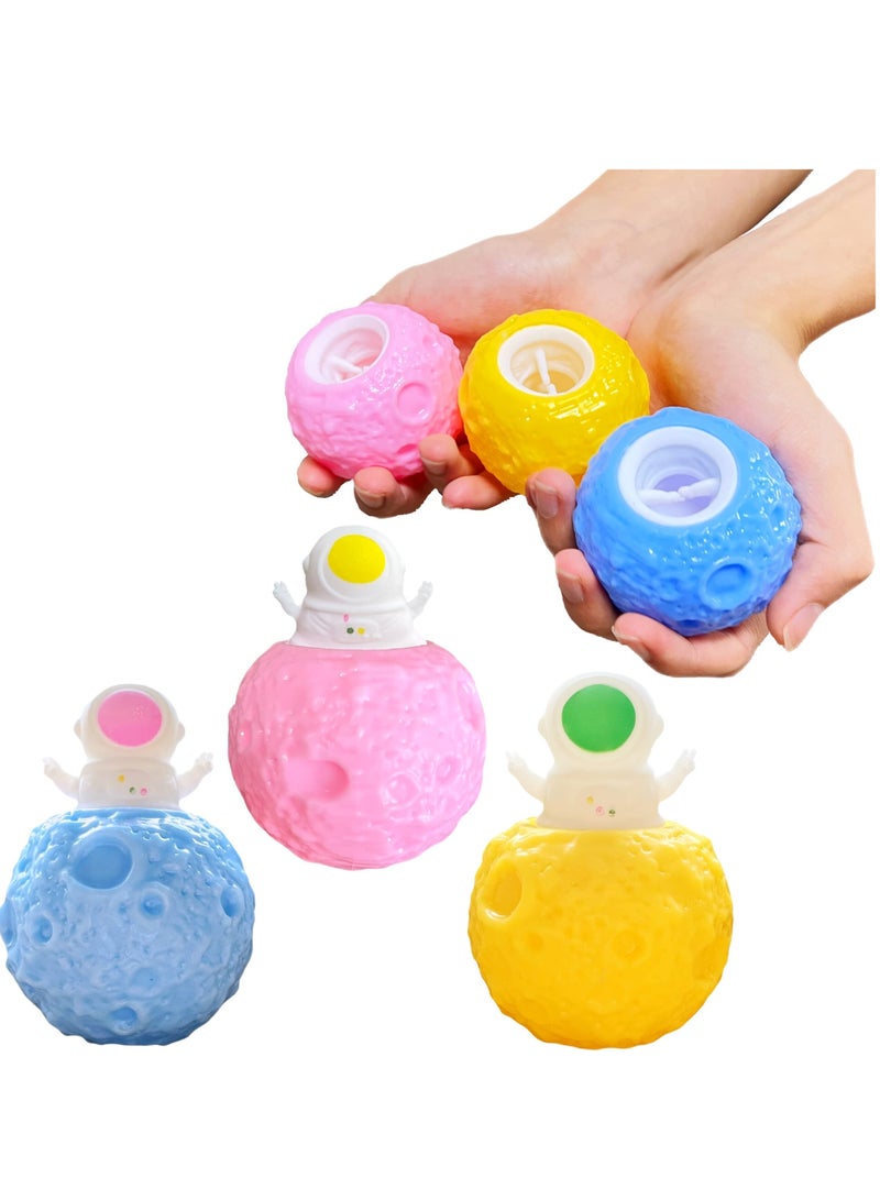 Squeeze Pop it Balls, 3 Pcs Astronaut Stress Balls Planet Squishy Sensory Pop-up Toy Fidgets Space Party Favors, Office Desk Anti-Anxiety Stretchy Toys for Kids and Adults