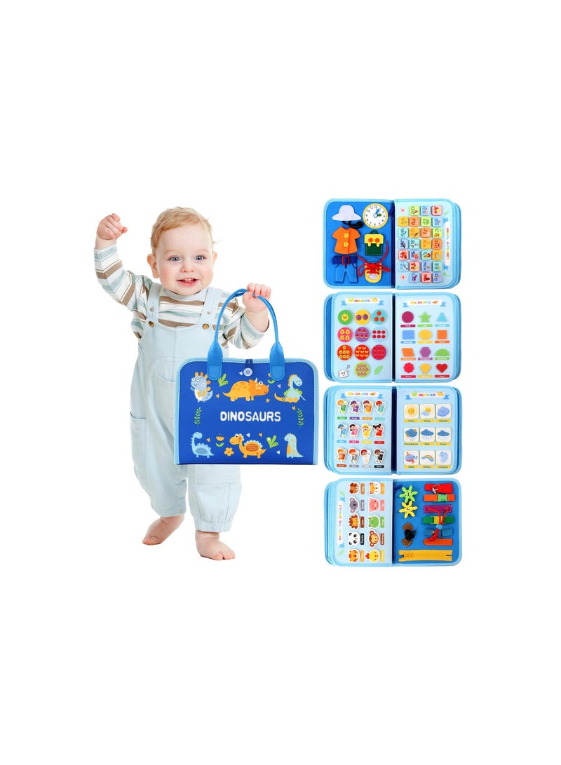 Busy Board for Toddlers, 1 2 3 4 5 Years Old, Travel Toys Toddlers 1-3, Montessori Toy, Educational Activity Sensory Learning Fine Motor Basic Dress Skill, Gift Boys Girls (1 Pack)