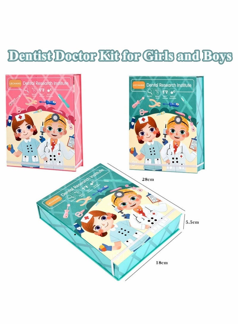 Children's Wooden Doctor Toy Set, Pretend Oral Dentistry Little Nurse Role-playing Educational Learning, Games for Boys and Girls