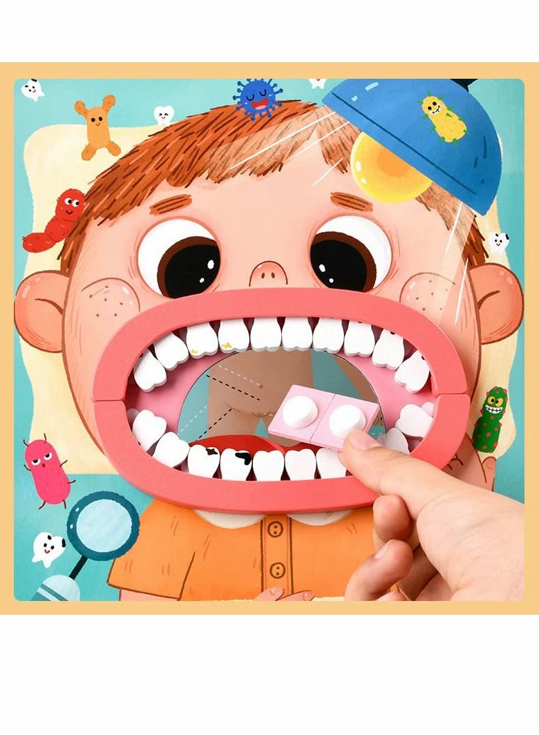 Children's Wooden Doctor Toy Set, Pretend Oral Dentistry Little Nurse Role-playing Educational Learning, Games for Boys and Girls