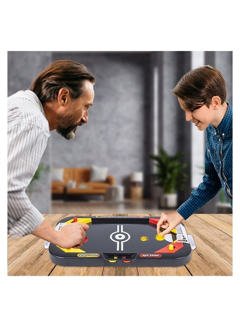 2 in 1 Sports Tabletop Game for Kids, Soccer and Hockey Table Indoor Fun, Includes Pucks, Balls, Strikers, Fits on or Floor Hours of Action-Packed Play