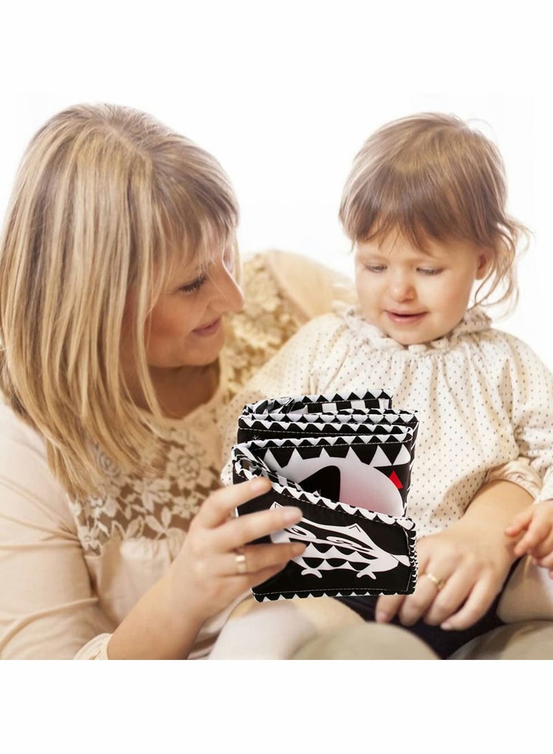 Black and White Cloth Books - High Contrast Baby Book for Early Education, Infant Tummy-time Mat, Three-Dimensional Can Be Bitten Tear Not Rotten Paper 0-3 Years Old Toys