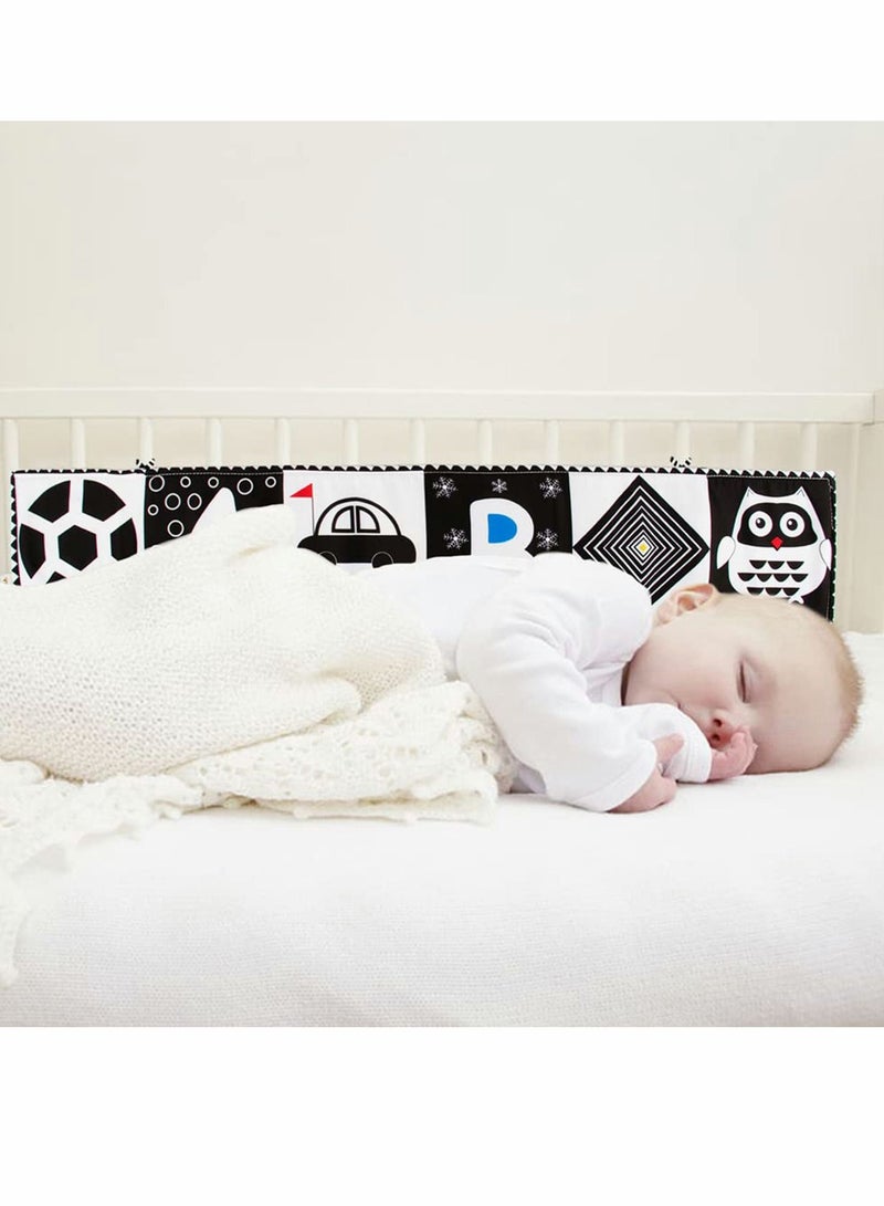 Black and White Cloth Books - High Contrast Baby Book for Early Education, Infant Tummy-time Mat, Three-Dimensional Can Be Bitten Tear Not Rotten Paper 0-3 Years Old Toys