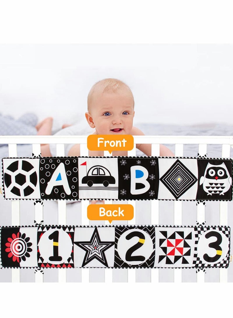 Black and White Cloth Books - High Contrast Baby Book for Early Education, Infant Tummy-time Mat, Three-Dimensional Can Be Bitten Tear Not Rotten Paper 0-3 Years Old Toys