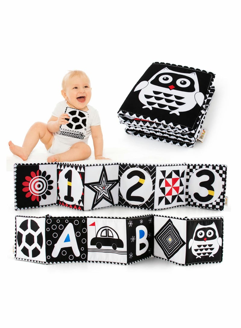 Black and White Cloth Books - High Contrast Baby Book for Early Education, Infant Tummy-time Mat, Three-Dimensional Can Be Bitten Tear Not Rotten Paper 0-3 Years Old Toys