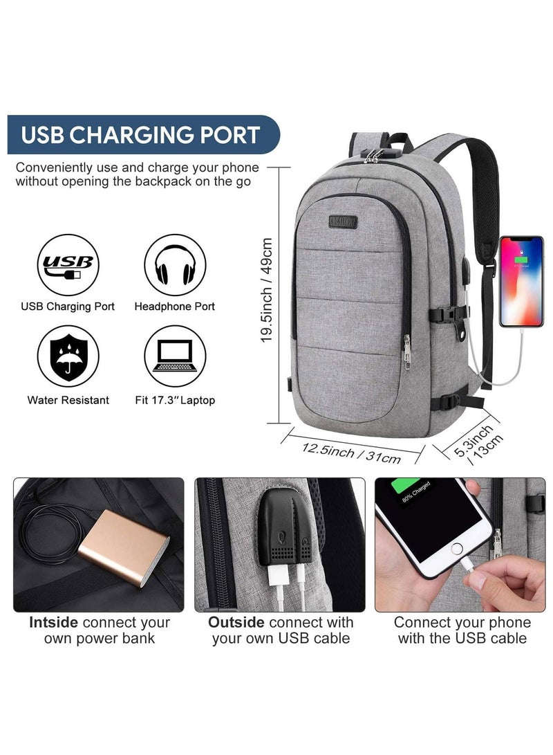 Casual Backpack Laptop Bag Water Resistant Anti Theft Lock With USB Charging Port Business And Hiking Travel Bag