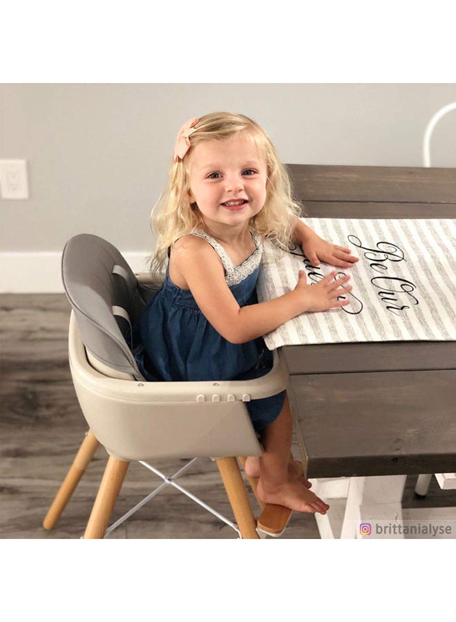 Premium Dual Height Wooden High Chair - Grey