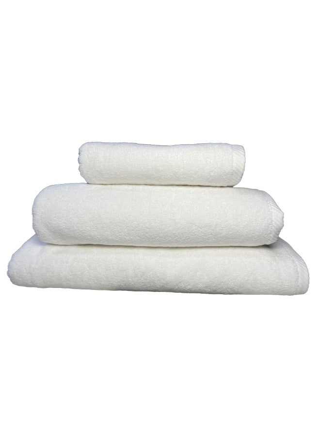 Luxury Towels Set, Pack of 3, GSM 650, Plain Border (1 Bath Towel,1 Hand Towel,1 Bath Sheet) 100% Cotton, Quickly Dry Hotel Quality Towel for Bathroom.
