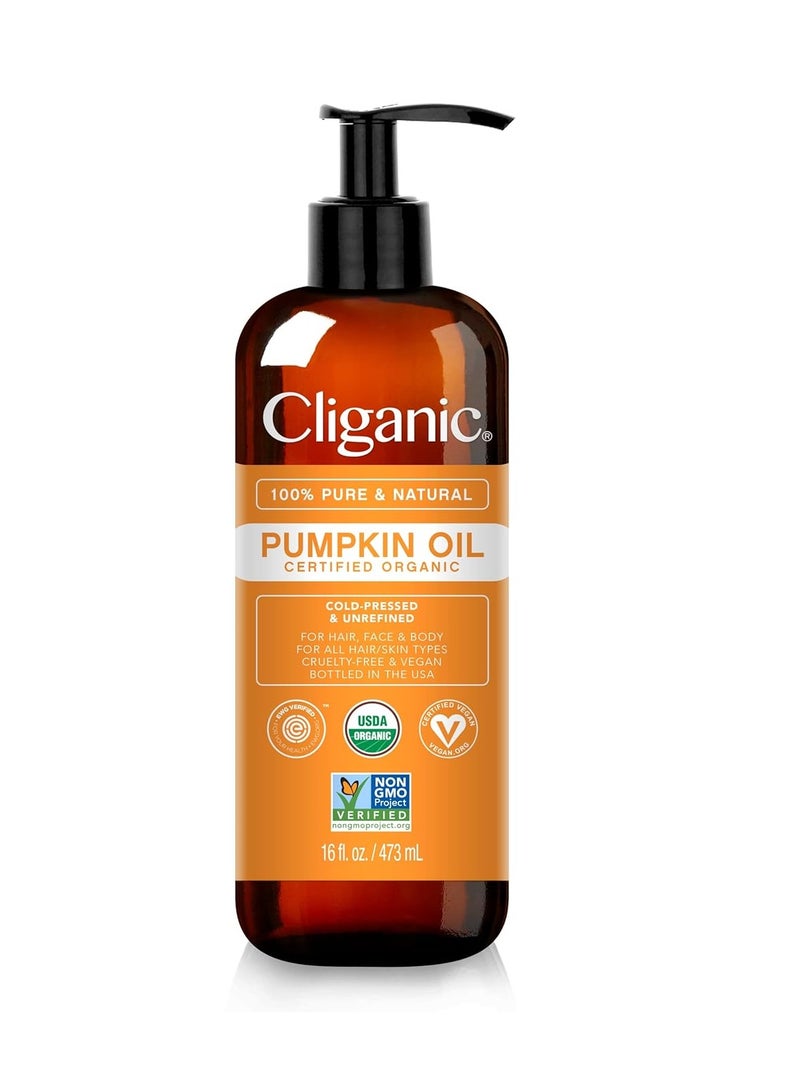 Organic Pumpkin Seed Oil 100% Pure For Face & Hair | Natural Cold Pressed Unrefined