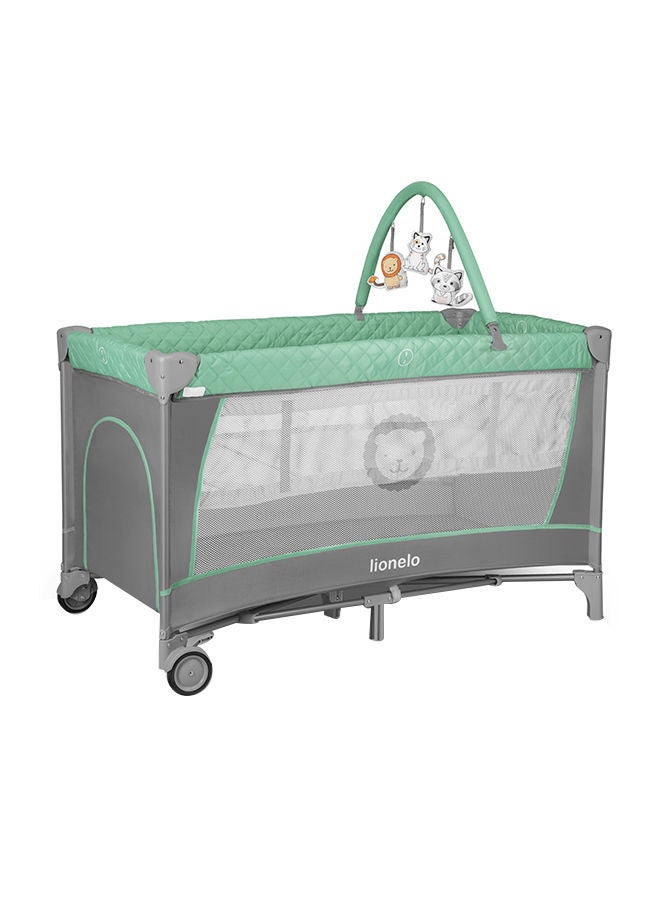 Flower 2 In 1 Travel Bed Baby Playpen, Turquoise Blue