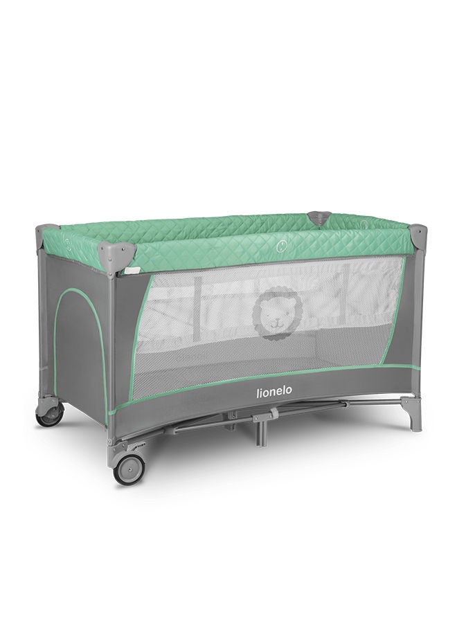 Flower 2 In 1 Travel Bed Baby Playpen, Turquoise Blue