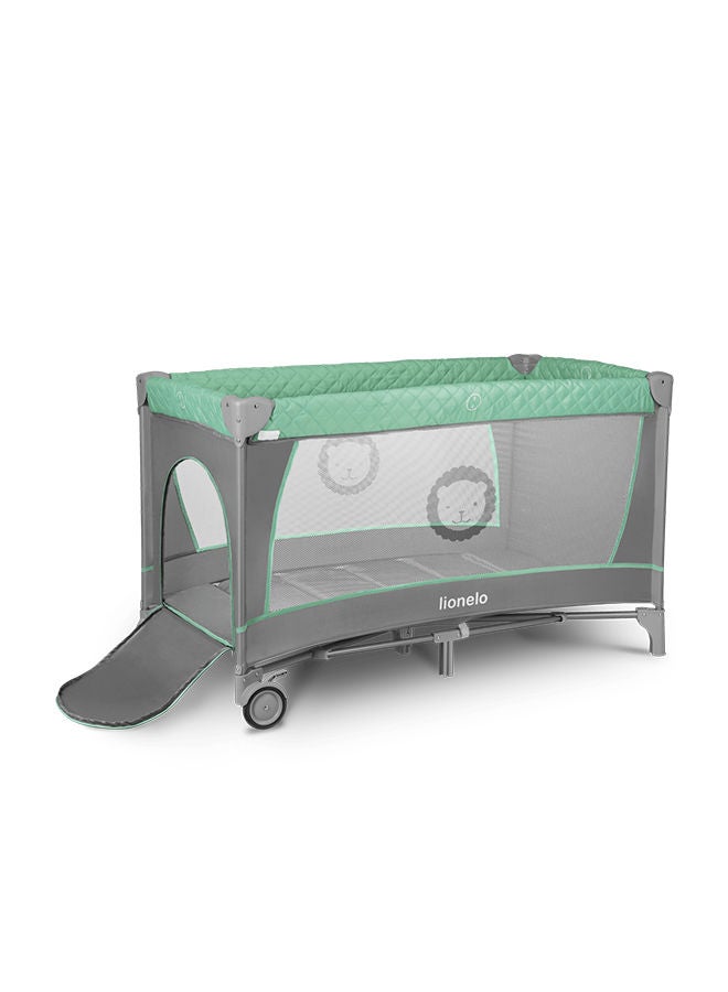 Flower 2 In 1 Travel Bed Baby Playpen, Turquoise Blue