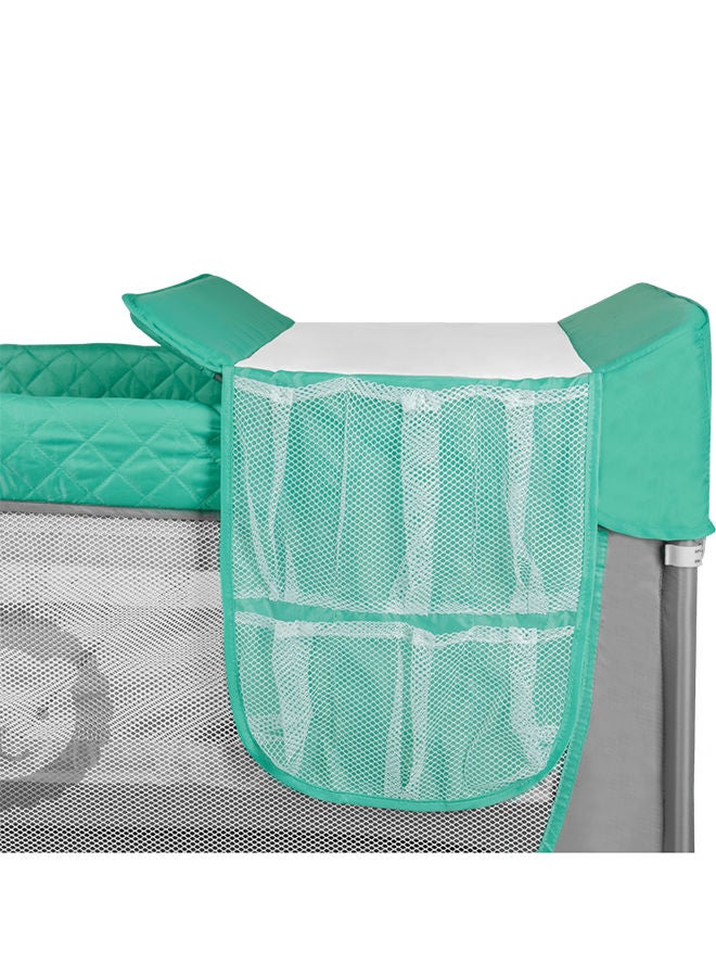 Flower 2 In 1 Travel Bed Baby Playpen, Turquoise Blue