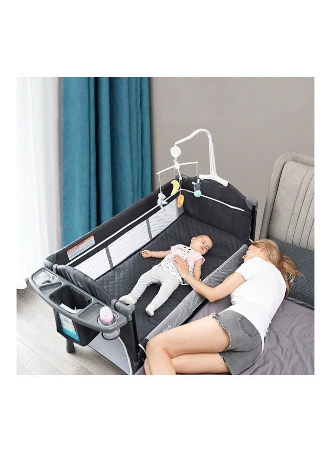 4 In 1 Baby Bedside Co - Sleeper Bassinet And Playpen With Rocker Grey