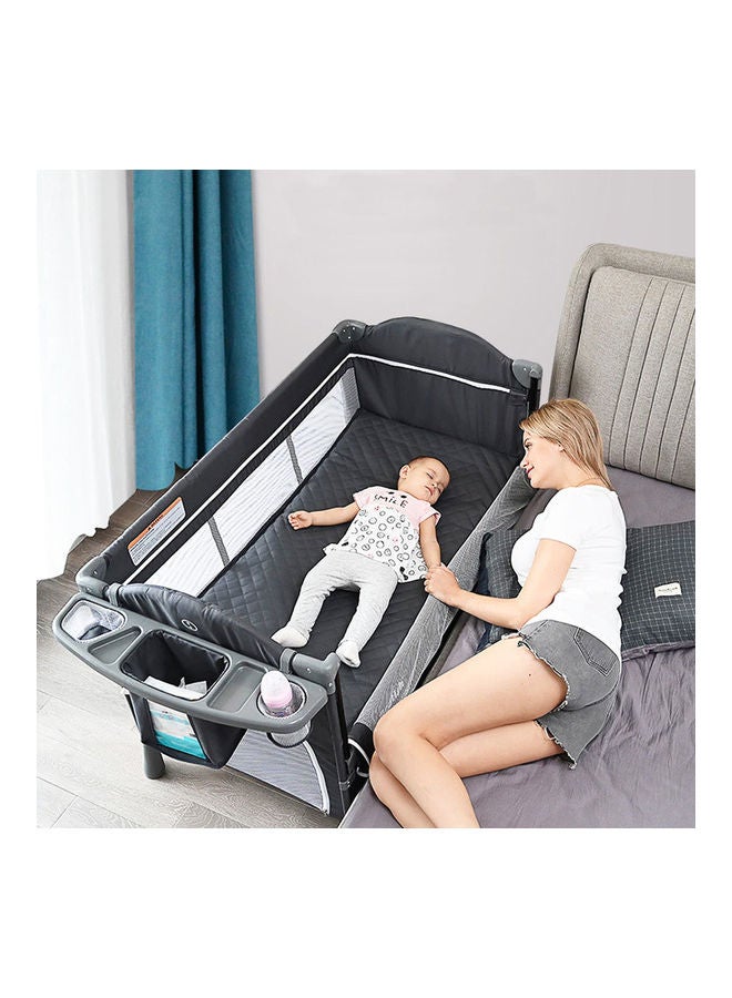 4 In 1 Baby Bedside Co - Sleeper Bassinet And Playpen With Rocker Grey