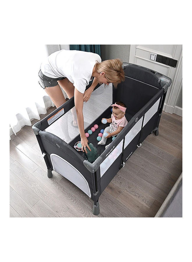 4 In 1 Baby Bedside Co - Sleeper Bassinet And Playpen With Rocker Grey