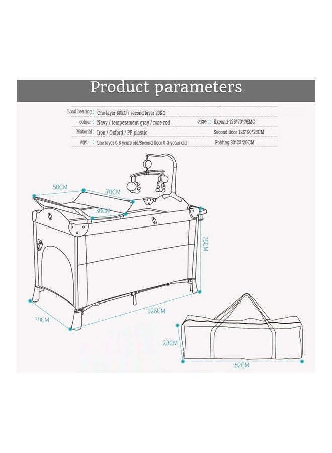 4 In 1 Baby Bedside Co - Sleeper Bassinet And Playpen With Rocker Grey