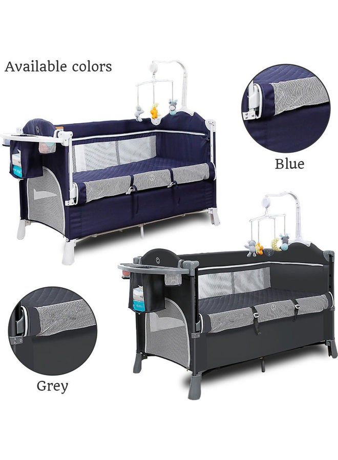 4 In 1 Baby Bedside Co - Sleeper Bassinet And Playpen With Rocker Grey
