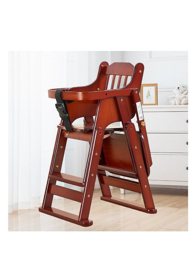 Baby High Chair Wooden Design Foldable Dinning with Adjustable Hight