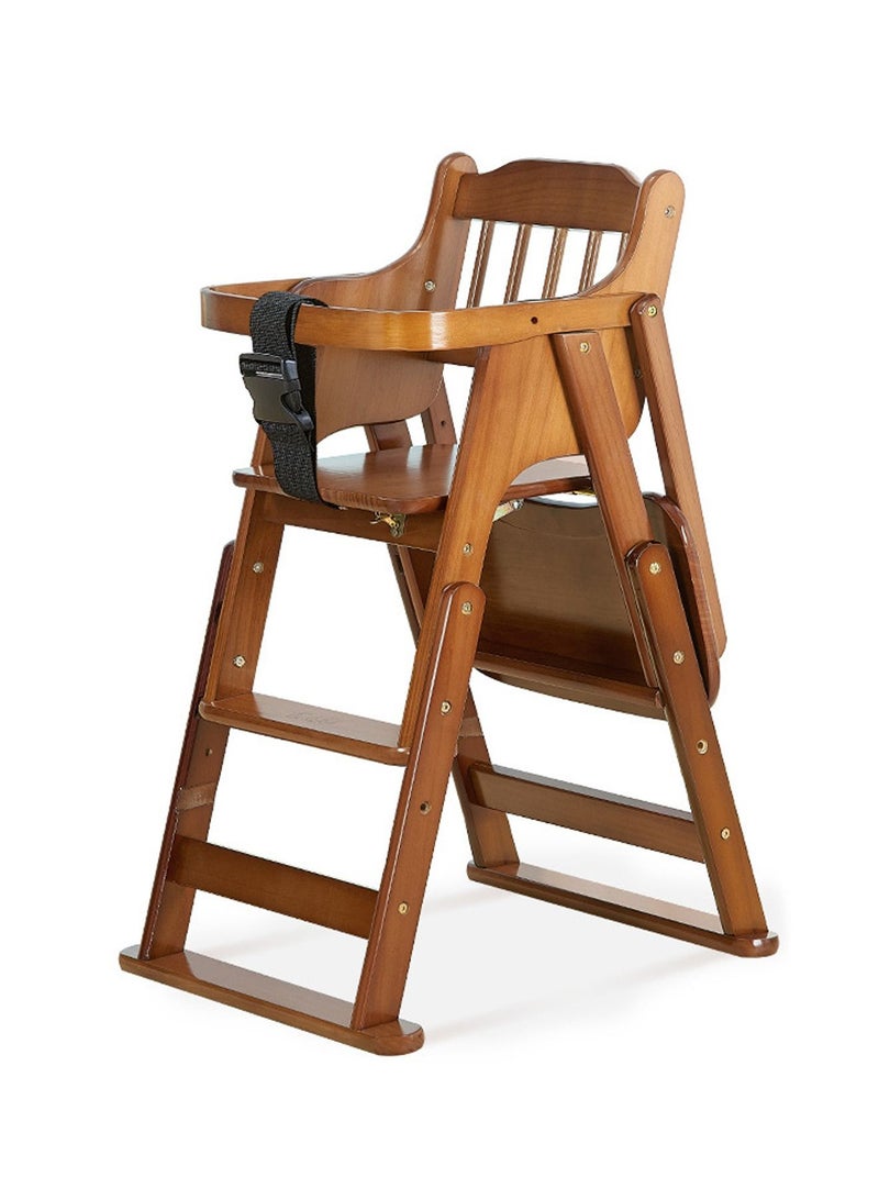 Baby High Chair Wooden Design Foldable Dinning with Adjustable Hight