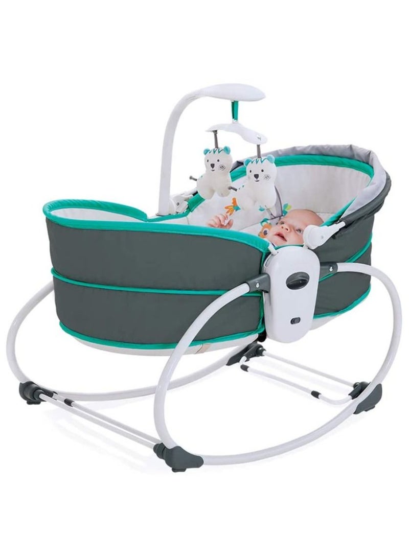5-in-1 baby Rocking Bed and Chair Musical Travel Bassinet, Best Gift for Newborn Boys and Girls