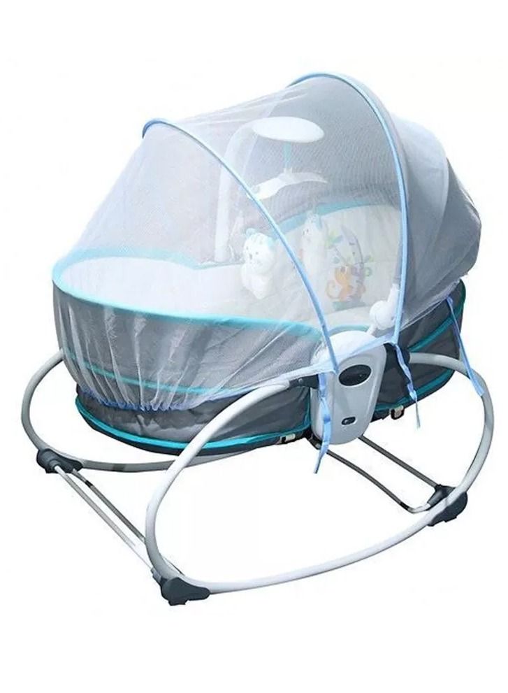 5-in-1 baby Rocking Bed and Chair Musical Travel Bassinet, Best Gift for Newborn Boys and Girls