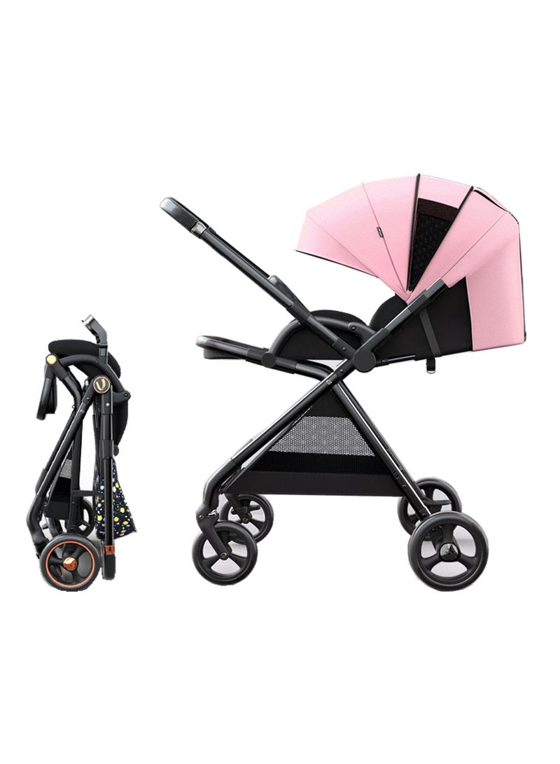 GT-WHEEL Lightweight Baby Stroller with Reversible Push Handle for Baby from 6 months to 3 years old (A10 PINK)