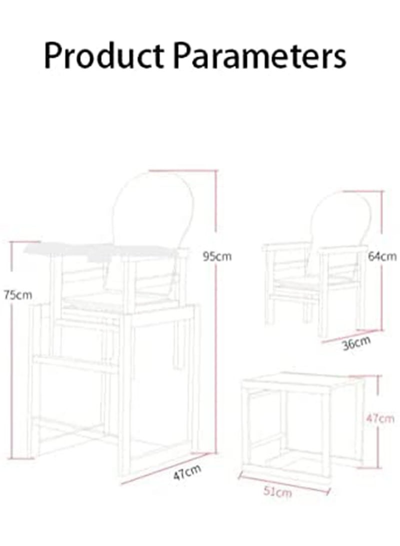 Baby High Chair Wooden Design Foldable Dining Chair with adjustable Hight (plainwooden2)