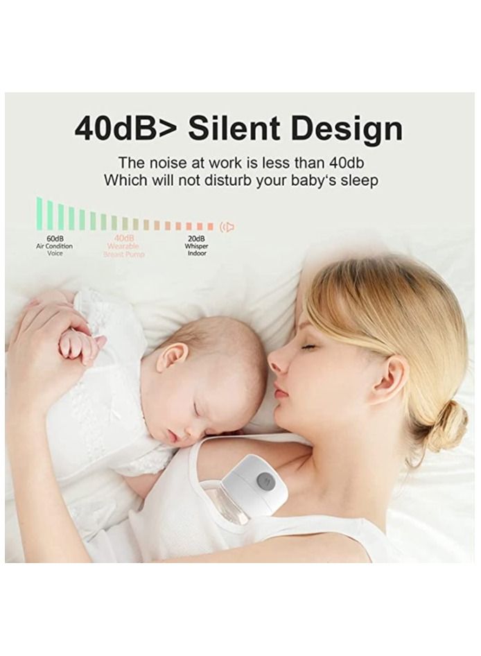 Electric Hands Free Wearable Breast Pump With 2 Mode And 9 Levels Pumping And 30 Breastmilk Storage Bags