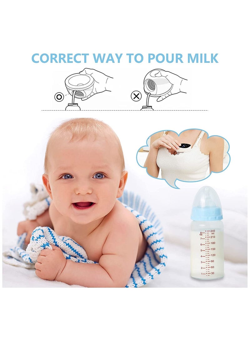 2Pcs Wearable Electric Breast Pump, Hands Free Invisible Electric Low Noise Breast Pump with 3 Modes 9 Levels Suction LED Touchscreen Display, Gifts for Moms Breastfeeding, White