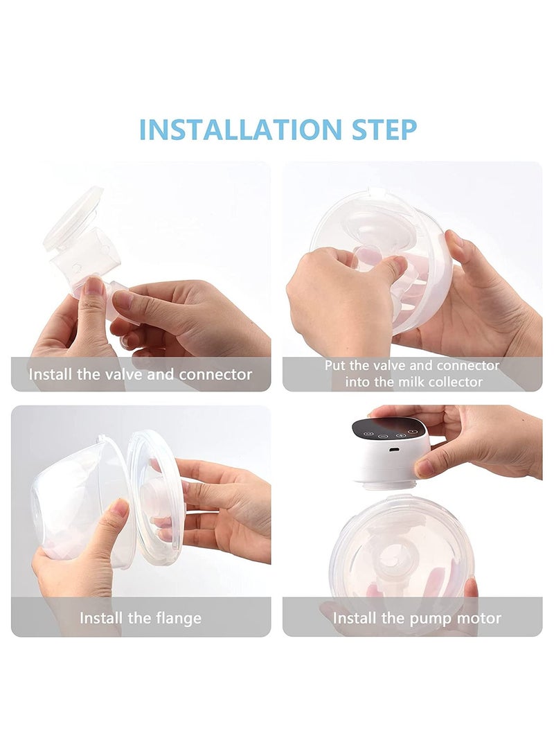 2Pcs Wearable Electric Breast Pump, Hands Free Invisible Electric Low Noise Breast Pump with 3 Modes 9 Levels Suction LED Touchscreen Display, Gifts for Moms Breastfeeding, White