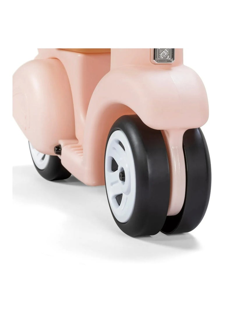 Kids Ride Along Scooter, Single Seater Easy to Store Ride On Toy with Rear Storage Slot, Suitable for Children both Boys and Girls Aged 18m and Above, Pink