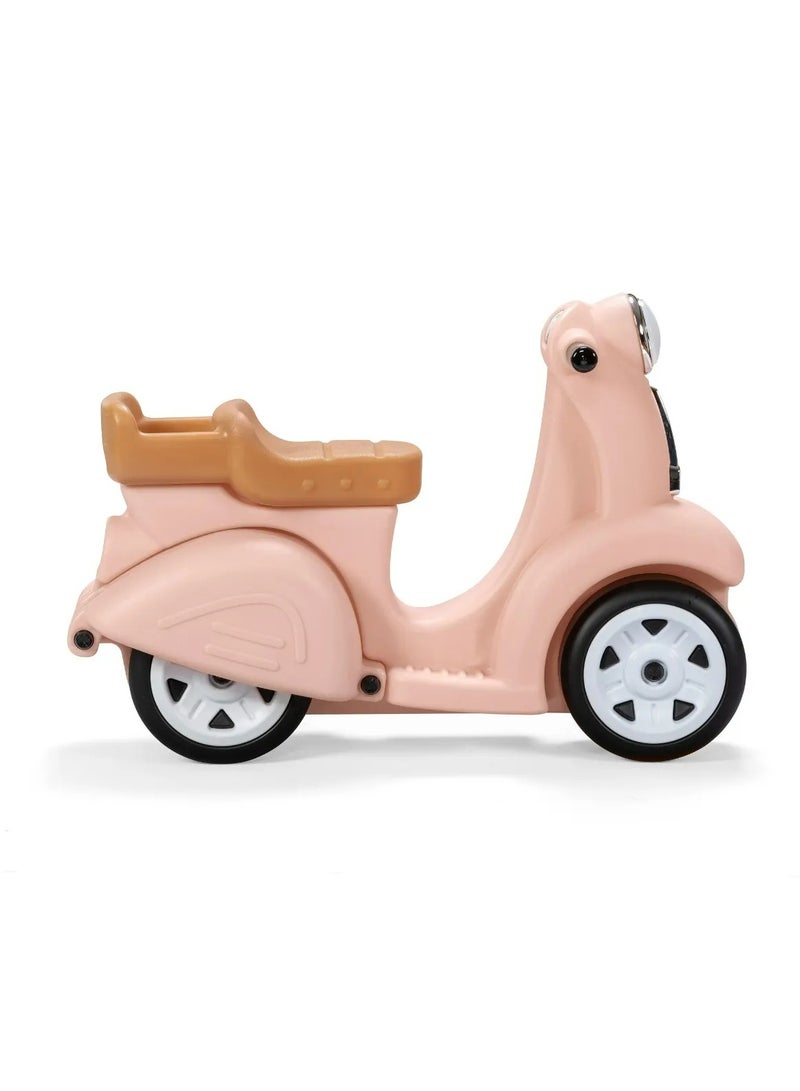 Kids Ride Along Scooter, Single Seater Easy to Store Ride On Toy with Rear Storage Slot, Suitable for Children both Boys and Girls Aged 18m and Above, Pink