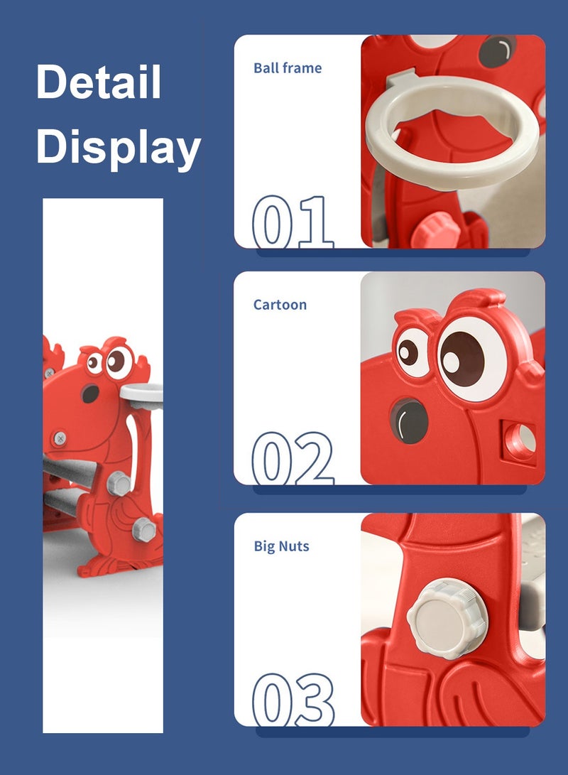Foldable Children's Slide Baby Independent Entertainment Slide Children's Climbing Toy Set Easy To Install With Basketball Stand Suitable For Indoor And Outdoor Children's Entertainment