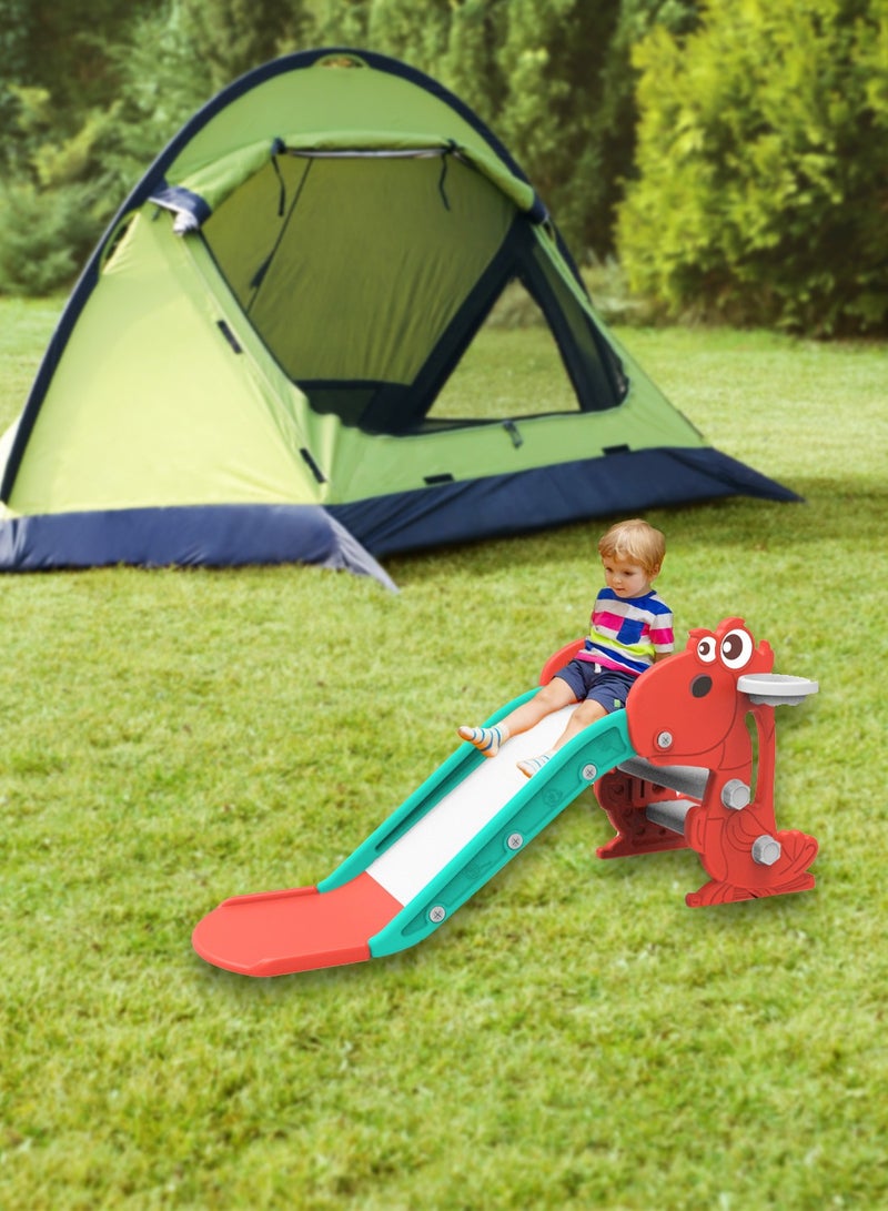 Foldable Children's Slide Baby Independent Entertainment Slide Children's Climbing Toy Set Easy To Install With Basketball Stand Suitable For Indoor And Outdoor Children's Entertainment