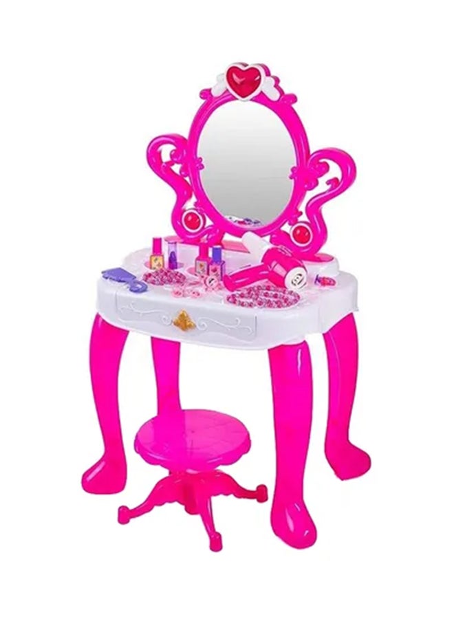 Beauty Dresser Vanity Makeup Play Set Girls Dressing Table With Mirror And Music 43.5X31.5X72.5cm