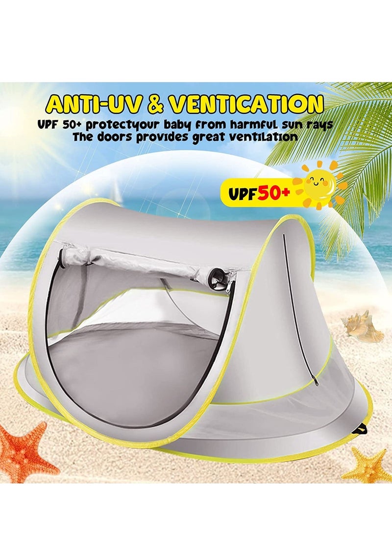 Baby Beach Tent, Pop Up Sun Shade, Kids Game Tent Portable Outdoor UPF 50+ with Mosquito Net,, Kid Camping Sunshade, for Infant, Travel,