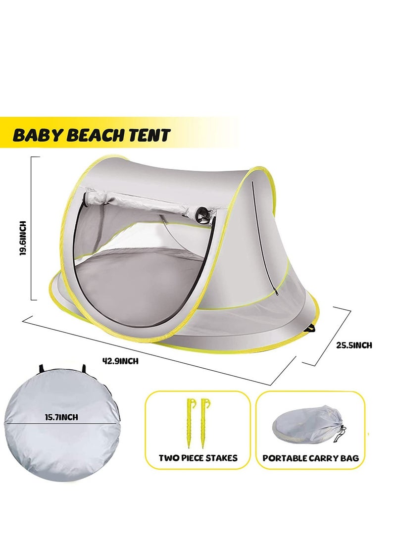 Baby Beach Tent, Pop Up Sun Shade, Kids Game Tent Portable Pop Up Outdoor UPF 50+ with Mosquito Net,, Kid Outdoor Camping Sunshade, for Infant, Kids Outdoor Travel, Camping