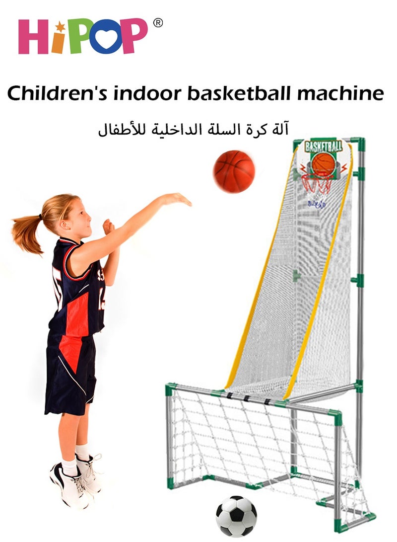 Kids Basketball Game and Soccer Game Set with 2 Balls and Pump,Indoor Outdoor Sport Play for Children