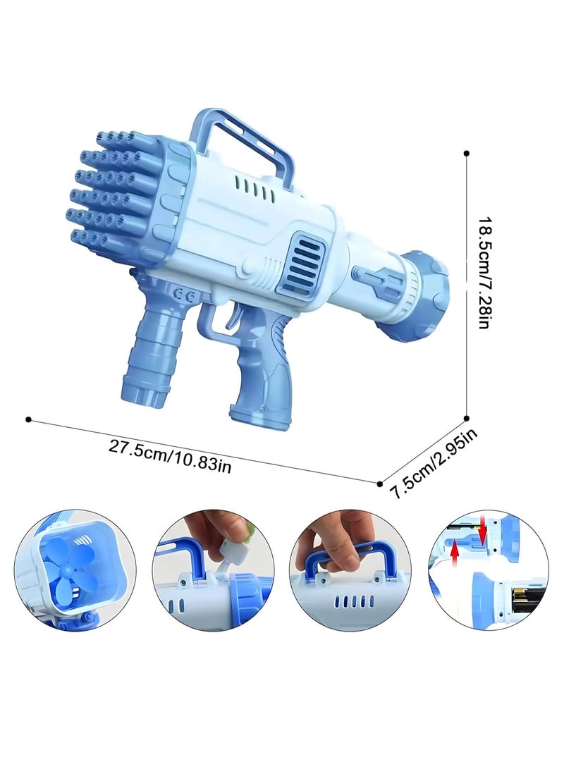 Bubble Gun, Bazooka Bubble Machine, 32-hole Bubble Machine Gun with Bubble Solution, Bubble Machine Blaster, Bubble Toy Launcher Gun for Kids Adults Birthday Wedding Party - 2pcs(Pink-Blue)